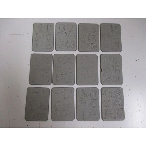 Stampin Up SIZzIX Timeless Type Alphabet Numbers Junior Sizzlets In Case - Picture 8 of 8